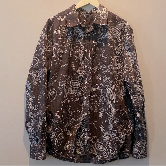GAP Other - GAP Men’s Brown Paisley Button-front Shirt XL